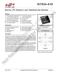 SI7034-A10-IMR Datasheet Cover