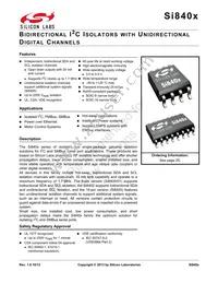 SI8405AA-A-IS1 Datasheet Cover