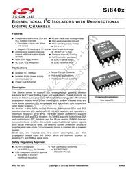 SI8405AB-A-IS1 Datasheet Cover