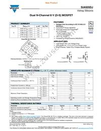 SIA920DJ-T1-GE3 Datasheet Cover