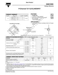 SIB419DK-T1-GE3 Datasheet Cover