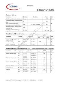SIDC01D120H6 Datasheet Page 2