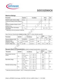 SIDC02D60C6X1SA4 Datasheet Page 2