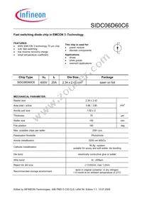 SIDC06D60C6 Datasheet Cover