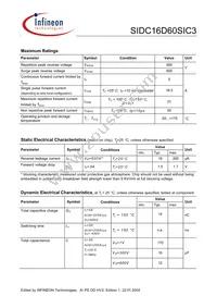 SIDC16D60SIC3 Datasheet Page 2