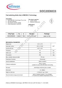 SIDC20D60C6 Datasheet Cover