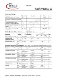 SIDC23D120H6X1SA1 Datasheet Page 2