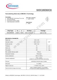 SIDC26D60C6 Datasheet Cover