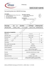 SIDC53D120H6X1SA3 Datasheet Cover