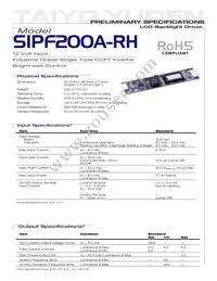 SIPF-200A-RH Datasheet Cover