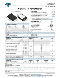 SIR104DP-T1-RE3 Datasheet Cover