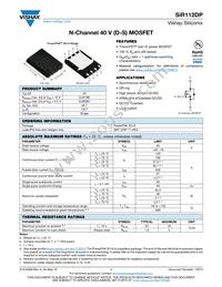 SIR112DP-T1-RE3 Datasheet Cover