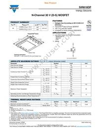 SIR818DP-T1-GE3 Datasheet Cover