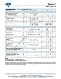SIRA22DP-T1-RE3 Datasheet Page 2