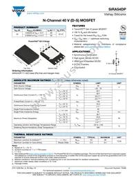 SIRA54DP-T1-GE3 Datasheet Cover