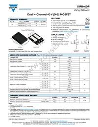 SIRB40DP-T1-GE3 Datasheet Cover