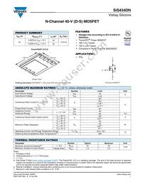 SIS434DN-T1-GE3 Datasheet Cover