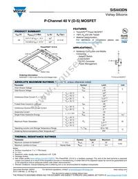 SIS443DN-T1-GE3 Datasheet Cover