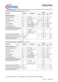 SKB04N60ATMA1 Datasheet Page 3