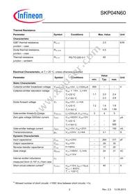 SKP04N60XKSA1 Datasheet Page 2