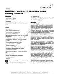 SKY72301-22 Datasheet Cover