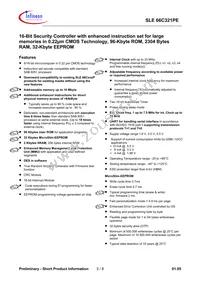 SLE 66C321PE MFC5.8 Datasheet Page 3