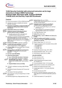 SLE 66CX162PE MFC5.8 Datasheet Page 3
