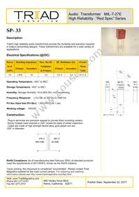 SP-33-B Datasheet Cover