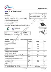 SPB100N03S2-03 G Datasheet Cover