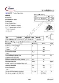 SPB160N04S2L03DTMA1 Datasheet Cover