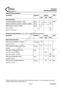 SPB35N10 G Datasheet Page 2