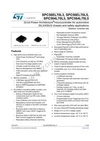 SPC56EL70L5CBFR Datasheet Cover