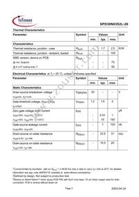 SPD30N03S2L-20 Datasheet Page 2