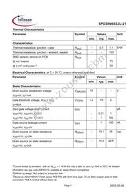 SPD30N08S2L-21 Datasheet Page 2