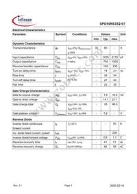 SPD50N03S2-07 Datasheet Page 3