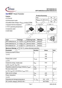 SPI100N03S2-03 Datasheet Cover
