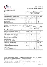 SPI100N03S2-03 Datasheet Page 2