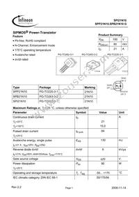 SPI21N10 Datasheet Cover