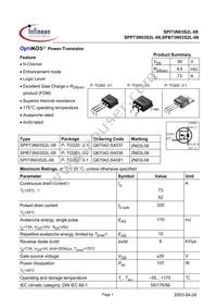 SPI73N03S2L-08 Datasheet Cover