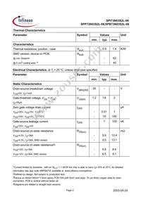 SPI73N03S2L-08 Datasheet Page 2