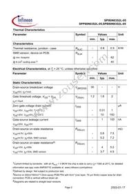 SPI80N03S2L-05 Datasheet Page 2