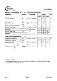 SPN01N60C3 Datasheet Page 3