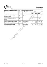 SPN02N60S5 Datasheet Page 4