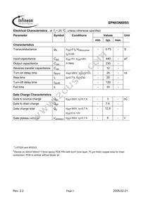 SPN03N60S5 Datasheet Page 3
