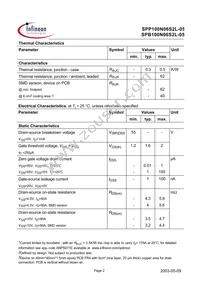 SPP100N06S2L-05 Datasheet Page 2