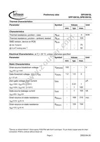 SPP10N10L Datasheet Page 2