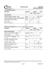 SPP47N10 Datasheet Page 2