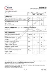 SPP80N04S2-04 Datasheet Page 2