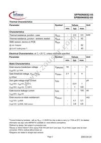 SPP80N06S2-05 Datasheet Page 2