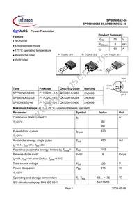 SPP80N06S2-08 Datasheet Cover